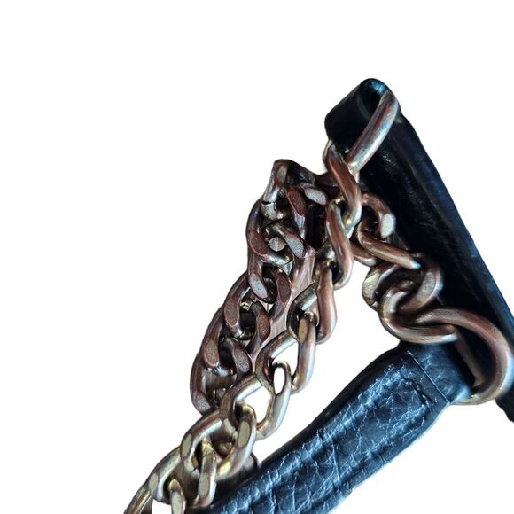 Michael Kors Black Pebbled Leather Chain Shoulder Bag Crossbody Convertible - Picture 10 of 15